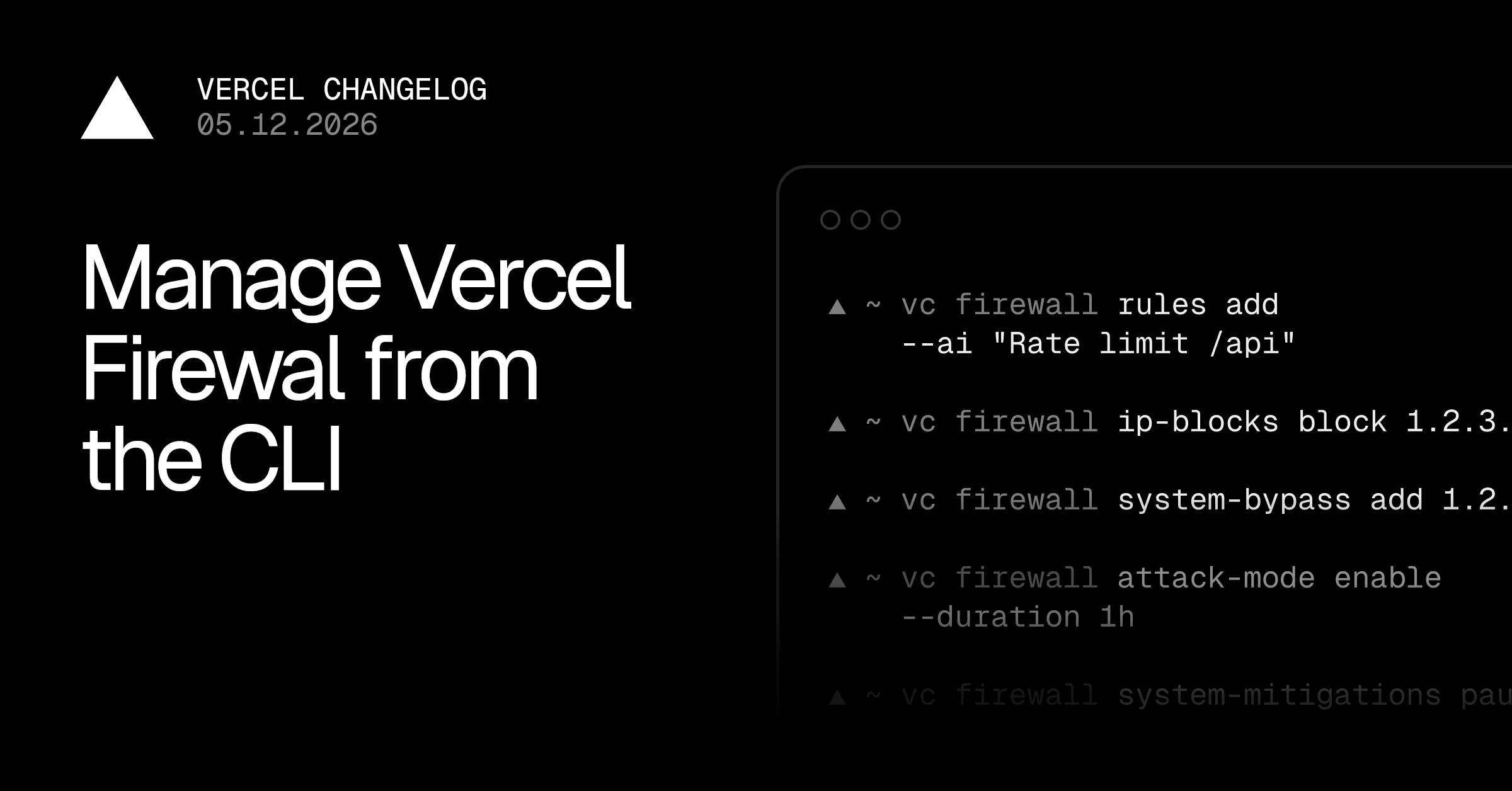 Manage Vercel Firewall in the CLI