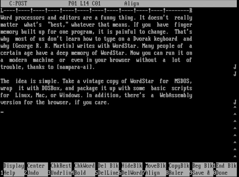 WordStar Lives Again (and Again)